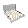 Roundhill Furniture Rozitta Upholstered Wingback Bed with Platform Design