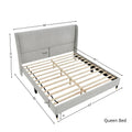 Roundhill Furniture Rozitta Upholstered Wingback Bed with Platform Design