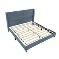Roundhill Furniture Rozitta Upholstered Wingback Bed with Platform Design