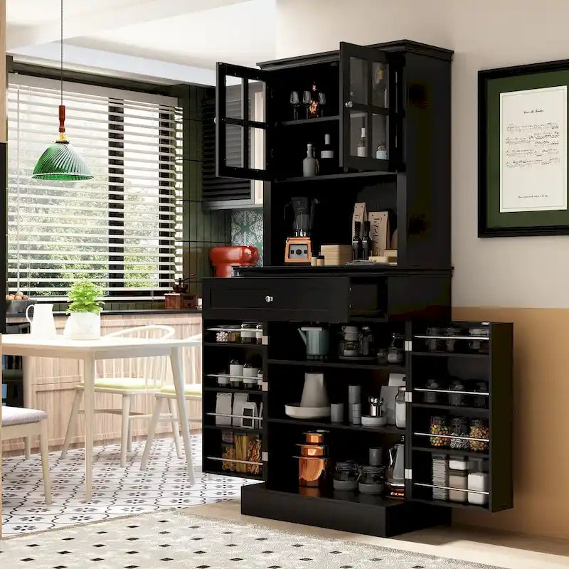 Spacious Kitchen Cabinet with Microwave Space - 30W x 69.3H