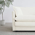 Set of 2 High-End Chenille Upholstered Accent Chairs with Toss Pillows - White Living Room Armchairs