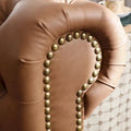 Brown Faux Leather Classic Chesterfield Sofa