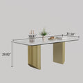 0.47-Inch Thick Sintered Stone Composite Dining Table with Tempered Glass Top and Stainless Steel Base