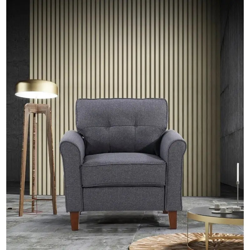 Kouchouk 32.9-Inch Wide Tufted Linen Armchair