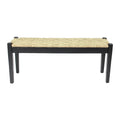 M4H Shambles Solid Wood Indoor Bench with Natural Seagrass