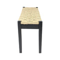 M4H Shambles Solid Wood Indoor Bench with Natural Seagrass