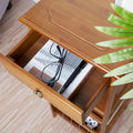 Wooden End Table with Storage Compartment