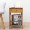 Wooden End Table with Storage Compartment