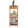 Wooden End Table with Storage Compartment