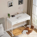 Modern Computer Desk with 2 Drawers - Stylish Study Writing Table with Storage for Home Office