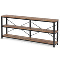 Extended Console Sofa Table with Metal Frame for Entryway - 3-Tier TV Stand