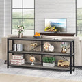 Extended Console Sofa Table with Metal Frame for Entryway - 3-Tier TV Stand