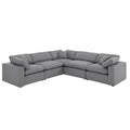iNSPIRE Q Modern Anka Grey Linen 5-Piece Sectional Sofa
