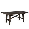 7-Piece Trestle Table Set with Double Bridge in Dark Chestnut