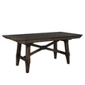 7-Piece Trestle Table Set with Double Bridge in Dark Chestnut