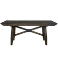 7-Piece Trestle Table Set with Double Bridge in Dark Chestnut