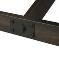 7-Piece Trestle Table Set with Double Bridge in Dark Chestnut