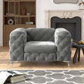 Corvus Aosta Tufted Velvet Chesterfield Lounge Chair