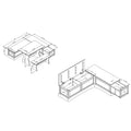 Ame Walnut Backless Nook Table Collection