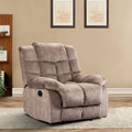 Fabric Recliner and Single Sofa with Manual Recline Feature