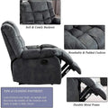 Fabric Recliner and Single Sofa with Manual Recline Feature