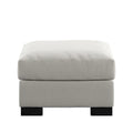 iNSPIRE Q Artisan White Cotton Fabric Down-Filled Ottoman - Lion Design