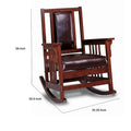Mission Style Rocking Chair with Leather Upholstered Seat and Back in Tobacco and Dark Brown