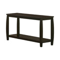 Modern Solid Wood Sofa Table with Subtle Curved Design in Dark Brown
