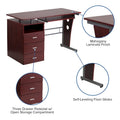 3-Drawer Pedestal Computer Desk with Keyboard Tray