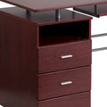 3-Drawer Pedestal Computer Desk with Keyboard Tray