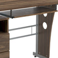 3-Drawer Pedestal Computer Desk with Keyboard Tray