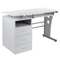 3-Drawer Pedestal Computer Desk with Keyboard Tray