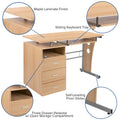 3-Drawer Pedestal Computer Desk with Keyboard Tray