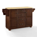 Crosley Eleanor Kitchen Island with Natural Wood Top - Dimensions: 18"D x 51.5"W x 35.25"H