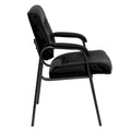 LeatherSoft Executive Lounge Chair with Titanium Gray Frame for Reception Areas