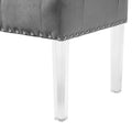 Roundhill Furniture Valley Velvet Upholstered Bench with Button Tufting and Acrylic Legs