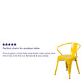 Armed Metal Chair for Indoor and Outdoor Use - Dimensions: 21.5W x 19D x 27.75H