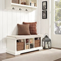 Crosley Brennan White Wooden Entryway Storage Bench