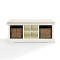 Crosley Brennan White Wooden Entryway Storage Bench