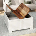 Contemporary Farmhouse Coffee Table Featuring Concealed Storage