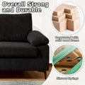 HOOOWOOO Reversible Corduroy Chaise Sofa with Wide Armrests and Ottoman for Living Room