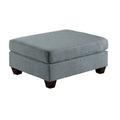 32-Inch Contemporary Square Ottoman with Soft Foam Cushioning in Gray Linen