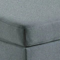32-Inch Contemporary Square Ottoman with Soft Foam Cushioning in Gray Linen
