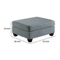 32-Inch Contemporary Square Ottoman with Soft Foam Cushioning in Gray Linen