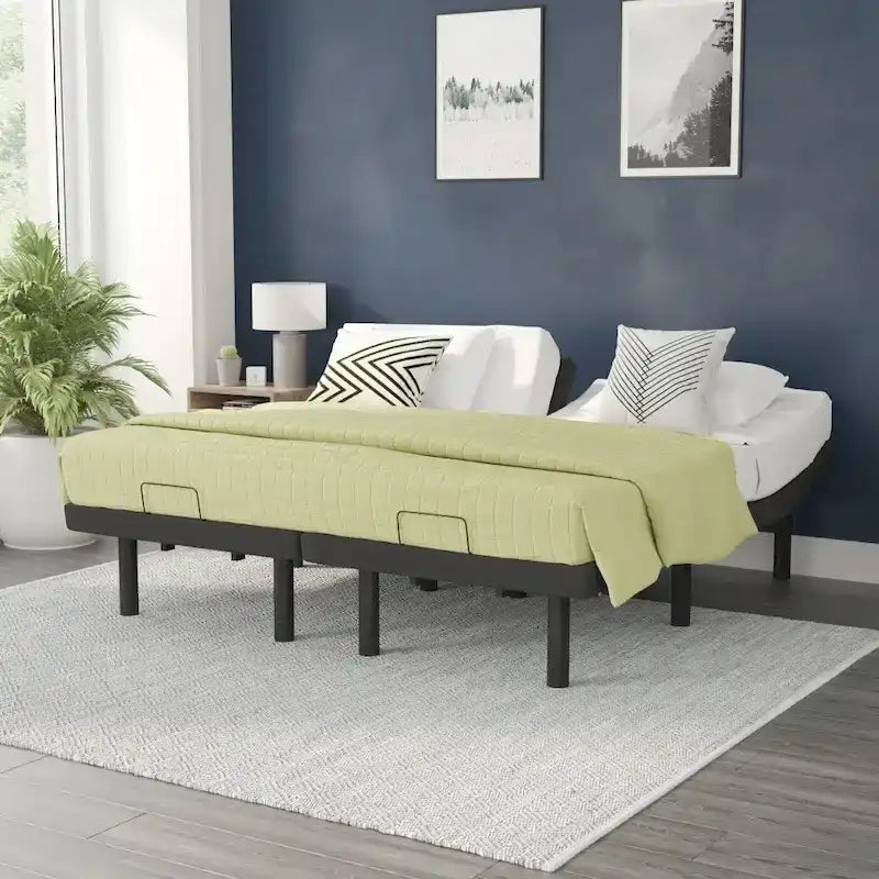 Wireless Remote Adjustable Bed Base with Anti-Skid Upholstery