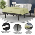 Wireless Remote Adjustable Bed Base with Anti-Skid Upholstery