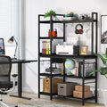 43-Inch Kitchen Bakers Rack with Microwave Stand - 5-Tier Utility Storage Shelf and 10 Hooks for Kitchen and Living Room