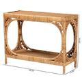 Modern Bohemian Light Honey Rattan Console Table by Bali & Pari - Ramona Collection