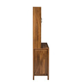 Spacious Kitchen Pantry Storage Cabinet Featuring Glass Doors