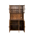 Spacious Kitchen Pantry Storage Cabinet Featuring Glass Doors